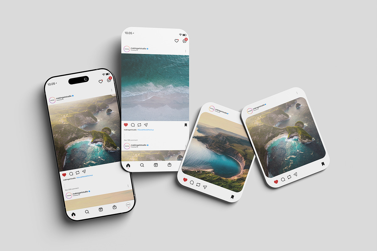 Realistic Social Media Mockup PSD, an Advertising Mockup by MA-KING_ART (Photo 4 of 5)