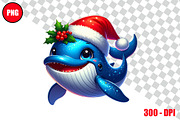Christmas Whale Clipart Bundle Files, an Animal Illustration by taramija (Thumbnail 7 of 26)