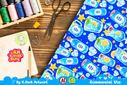 Cute Blue Ocean Soda Seamless, a Background Graphic by K.JackArtwork (Thumbnail 6 of 8)