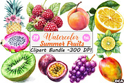 Summer Fruits Clipart, an Illustration by DreamCafeArt (Thumbnail 1 of 9)
