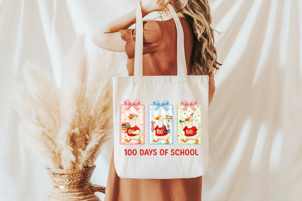 Funny Preppy 100Days of School Goose, an Illustration by Libby Wishes (Photo 2 of 6)