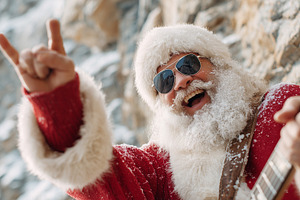 Santa Claus in sunglasses playing, a Holiday Photo by MistyDay