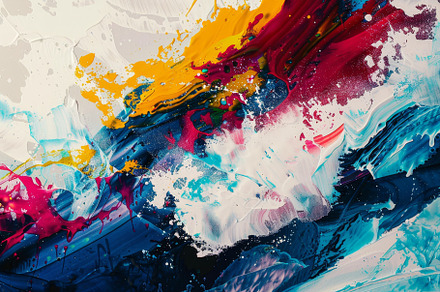 Colorful abstract painting featuring, a Photo by Iftikhar Alam