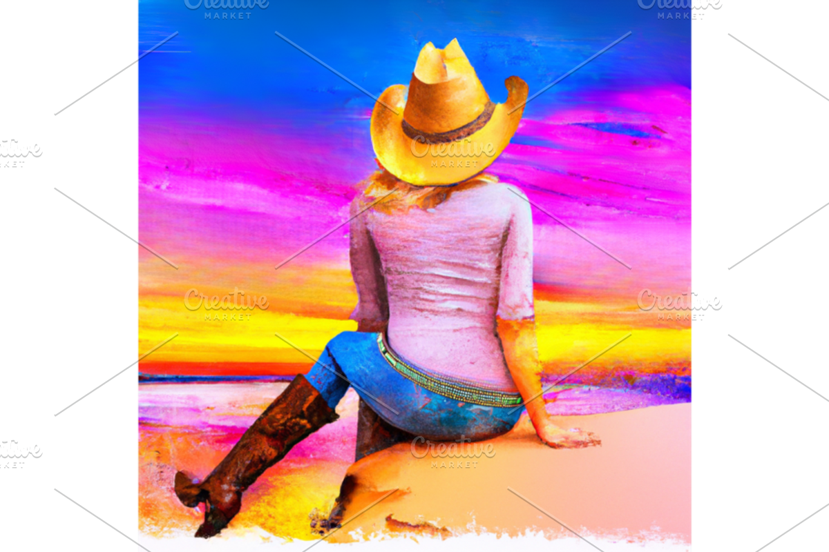 Template art, Cowgirl, Seaside, a Stationery Template by Boho Pixel Dust (Photo 1 of 5)