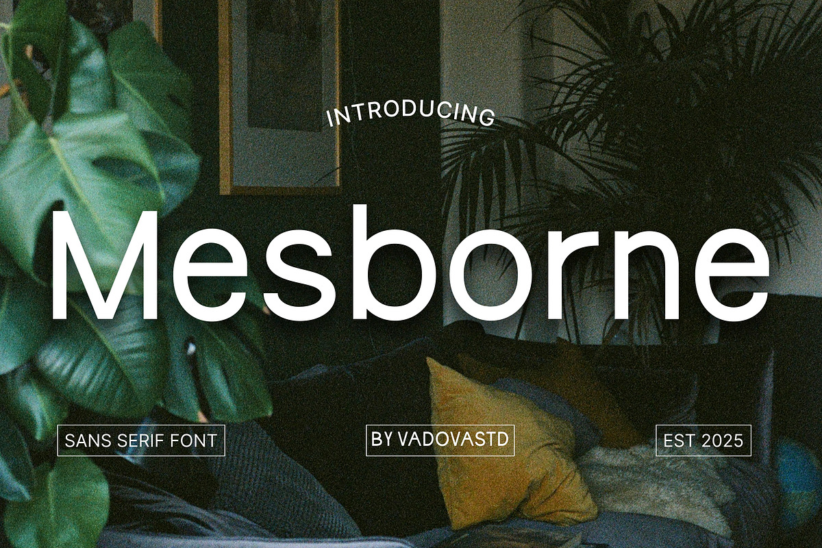 Mesborne – Modern Sans Serif Font, a Sans Serif Font by Vadovastd (Photo 1 of 7)