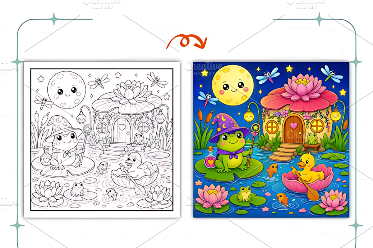 Kawaii Magical Worlds Coloring, a Decorative Illustration by Coco Bloom (Photo 3 of 8)