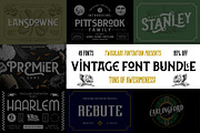Vintage Font Bundle | 49 Fonts in 1, a Sans Serif Font by Twicolabs Fontdation (Thumbnail 1 of 17)
