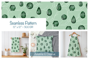 Gemstone Seamless Pattern, an Illustration by Johanna V. Creative