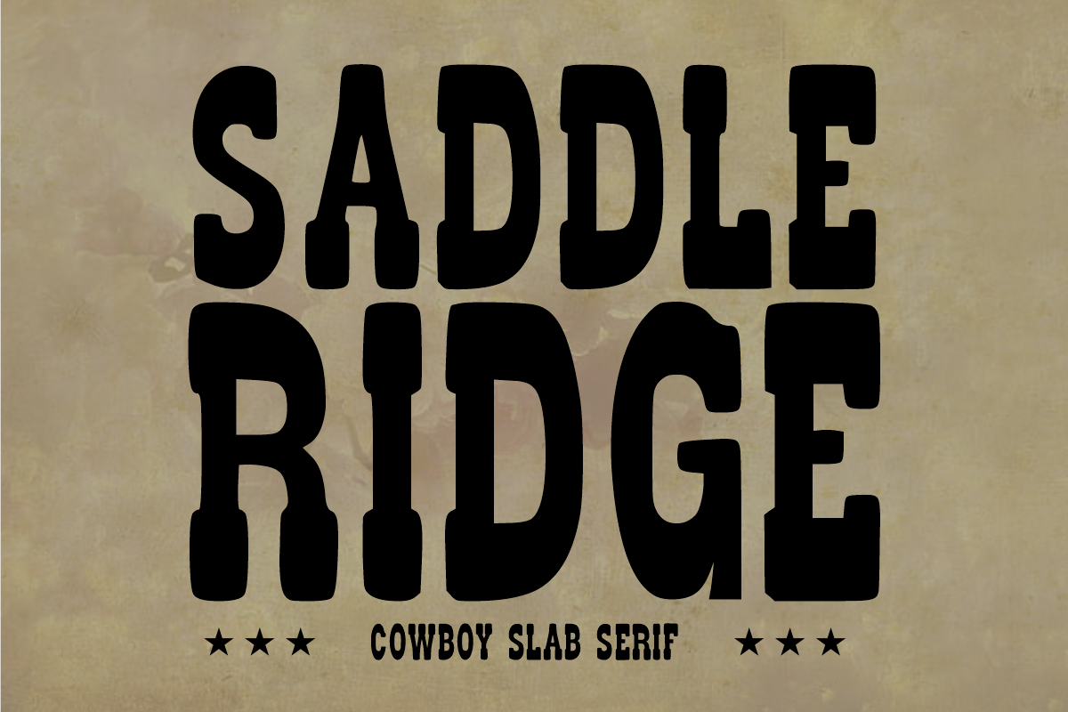 Saddle Ridge - Bold Western Font, a Slab Serif Font by KiddoGlyphs Studio (Photo 1 of 5)