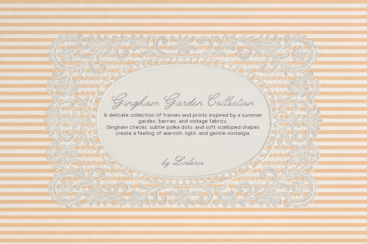 Gingham Garden Print Papers & Frames, a Background Graphic by Lidberia (Photo 6 of 12)