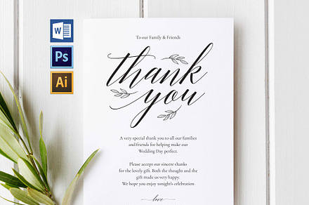 Wedding Thank You Printable SHR26, an Invitation Template by Shafura_Wedding