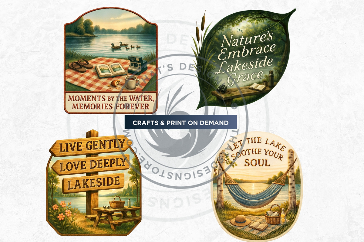 Summer Lakeside Leisure Clipart Set, a Seasonal Illustration by ThatsDesignArt (Photo 6 of 10)