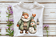 Winter Santa-Snowman Clipart, an Illustration by CraftArtStudio (Thumbnail 5 of 6)