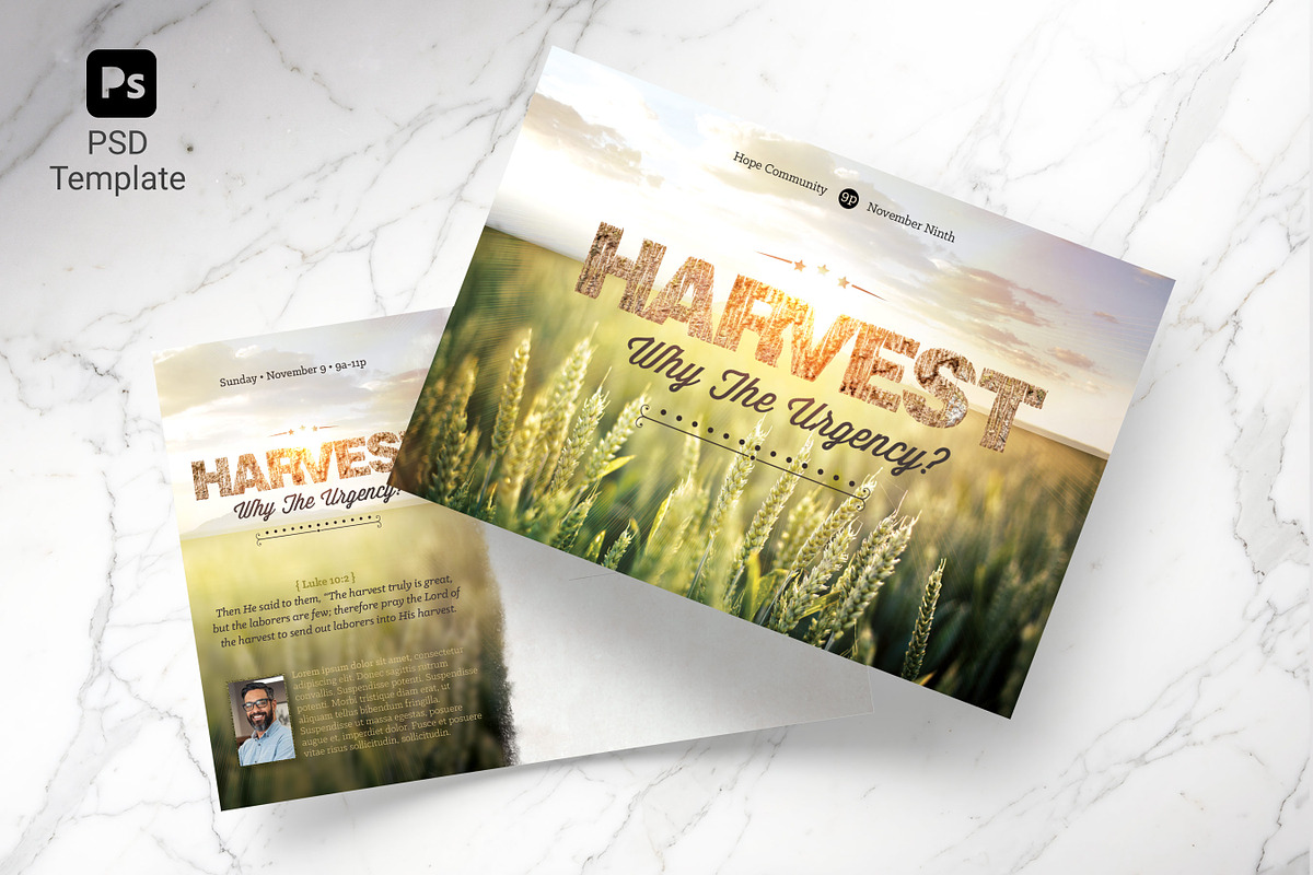 Harvest Urgency Church Flyer PSD, a Flyer Template by Godserv Designs (Photo 1 of 12)