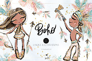 Ethnic Native Boho Children Clipart, a Person Illustration by KaramfilaS (Thumbnail 1 of 6)