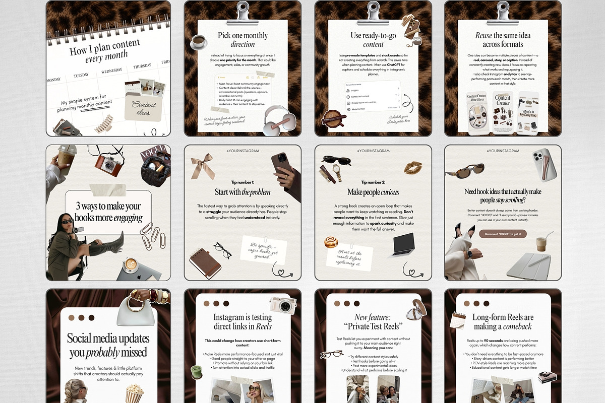 Content Creator Carousel Templates, a Social Media Template by ZenSocialDesigns (Photo 2 of 9)