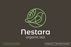 Nestara Bird and Leaf Tea Logo