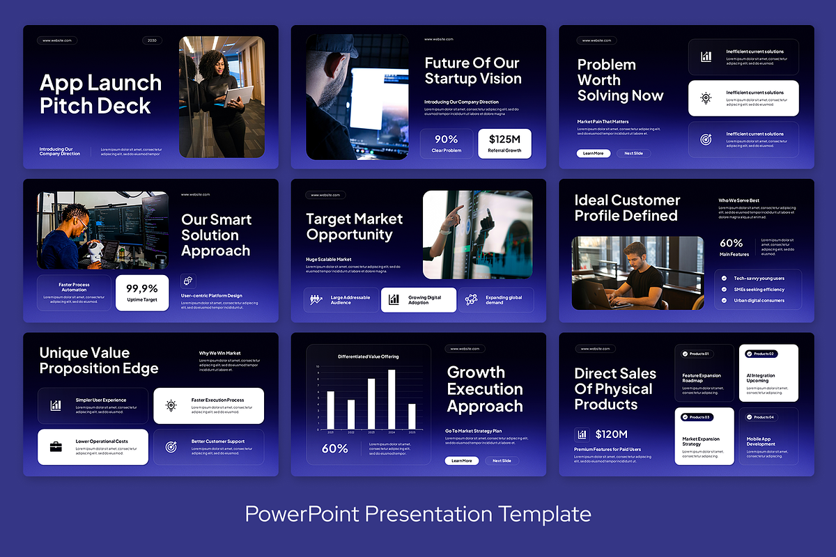 Blue Black App Launch Pitch, a Presentation Template by Sixtemp (Photo 2 of 3)