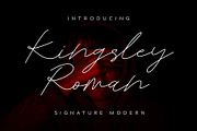 Kingsley Roman Signature Modern, a Script Font by sancreastd. (Thumbnail 1 of 8)