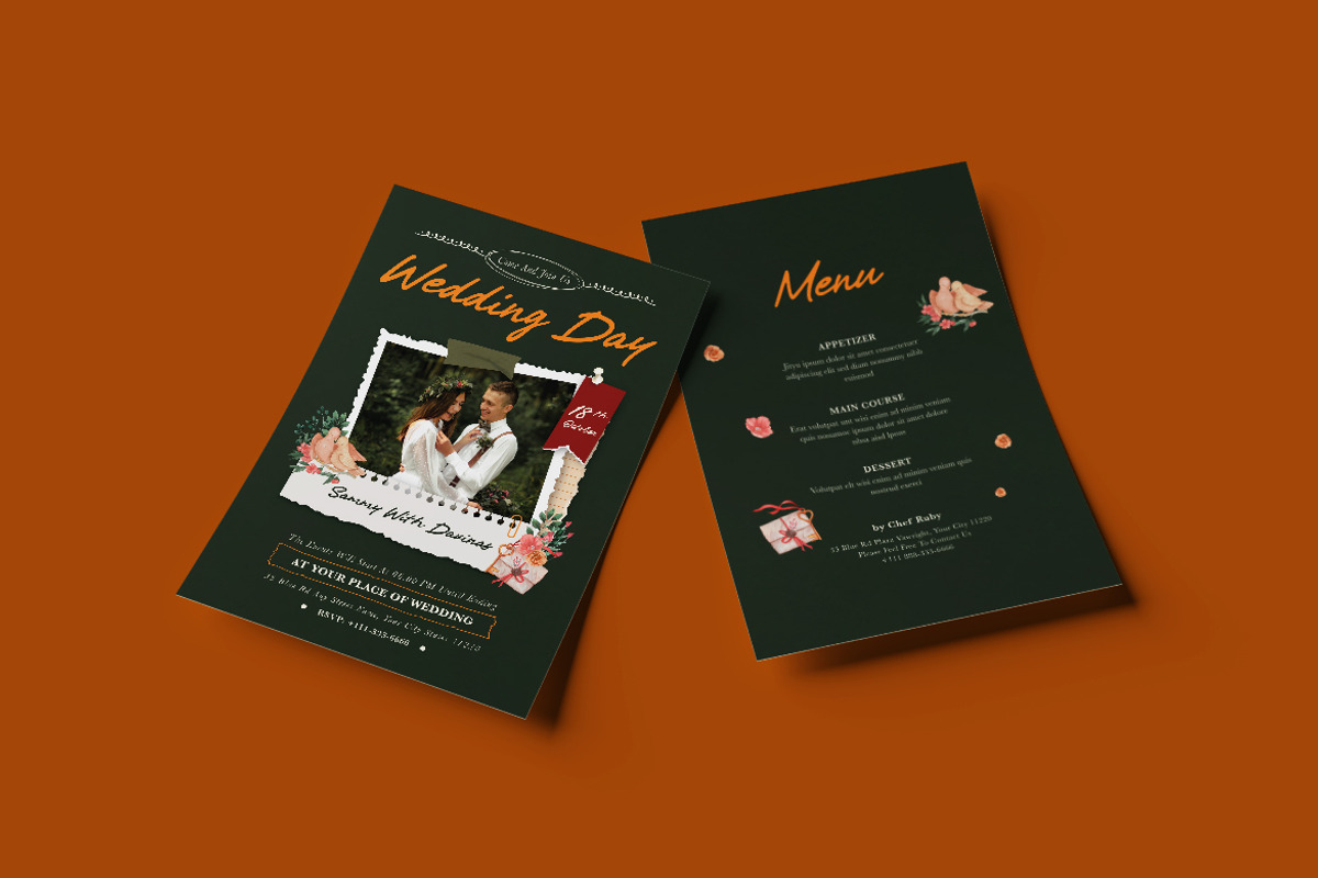 Scrapes Wedding Invitation Template, an Invitation Template by iDoodle Studio (Photo 2 of 4)