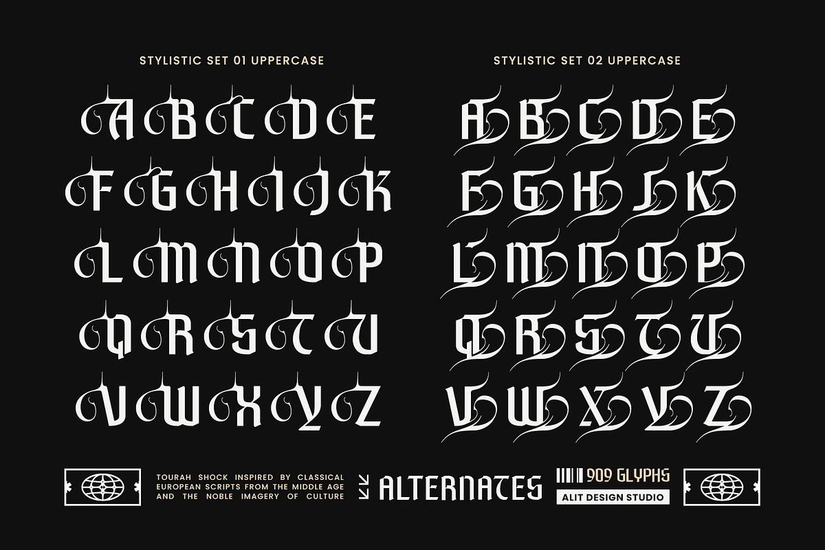 Tourah Shock Typeface, a Blackletter Font by alit design (Photo 12 of 17)