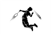 60 Badminton Player Smash Silhouette, a Person Illustration by Amazin_art (Thumbnail 13 of 26)