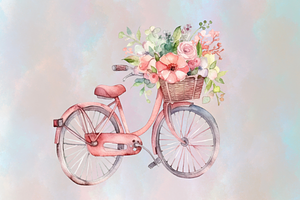 Pastel Bicycles Clipart