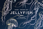 JELLYFISH set, an Animal Illustration by Tanya Akhmett (Thumbnail 1 of 6)