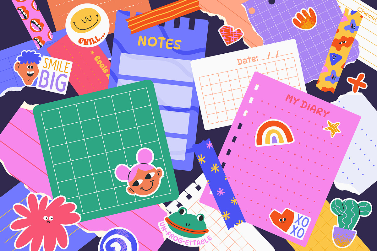 250+ Funky Digital Planner Kit, a Decorative Illustration by IuliiaSavko (Photo 22 of 22)