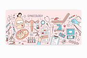 Gynecology line art banners, pattern, a Healthcare Illustration by Good Studio (Thumbnail 2 of 9)