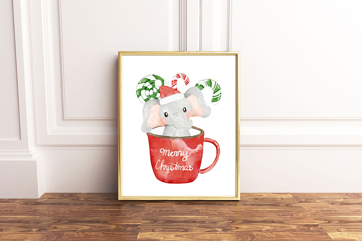 Christmas baby elephant, an Animal Illustration by heyiamalice (Photo 12 of 12)