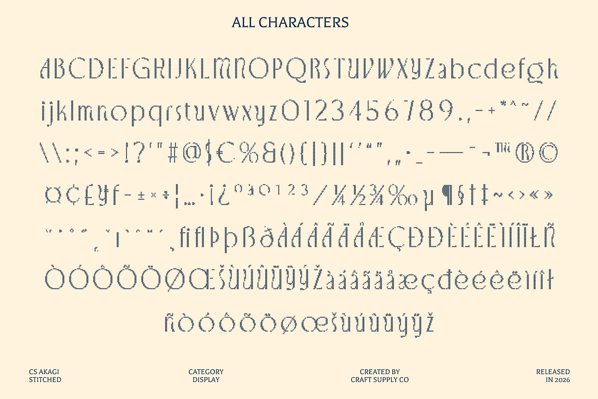 CS Akagi Stitched, a Sans Serif Font by Craft Supply Co. (Photo 8 of 8)