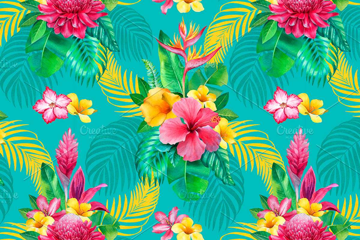 Tropical flora, a Texture Illustration by Sundra (Photo 8 of 15)