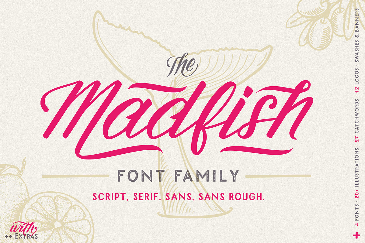 Madfish Font Family ++ EXTRAS