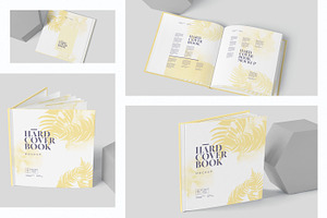 Flat Square Hardcover Book Mockups