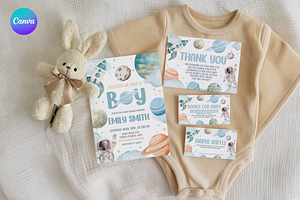 Houston We Have A Boy Invitation Set, a Templates & Theme by Digital_Mind
