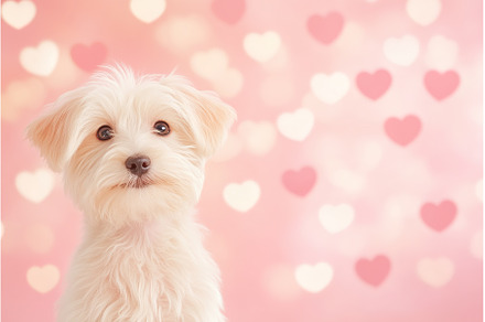 Adorable white puppy with heart, an Animal Photo by Lermont51