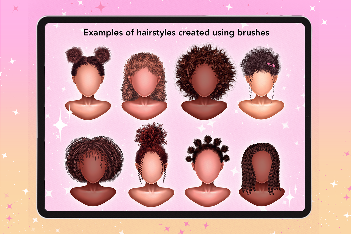Procreate Curly Hair Brushes, a Brush Add-On by Revabrush (Photo 6 of 8)