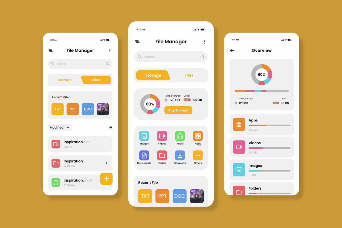 FileGrid - File Manager Mobile App, an App Template by trabaskriya (Photo 4 of 6)