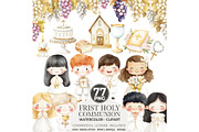 First Holy Communion Watercolor, an Illustration by CharmClipArt (Thumbnail 1 of 9)