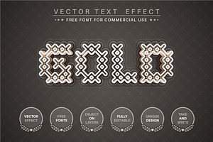 Gold Knit - Editable Text Effect