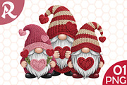 Faux Yarn Valentine Love Gnomes PNG, an Illustration by RobertsArt (Thumbnail 1 of 4)