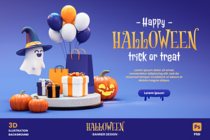 Halloween Banner Background, a Marketing Template by TandemStock