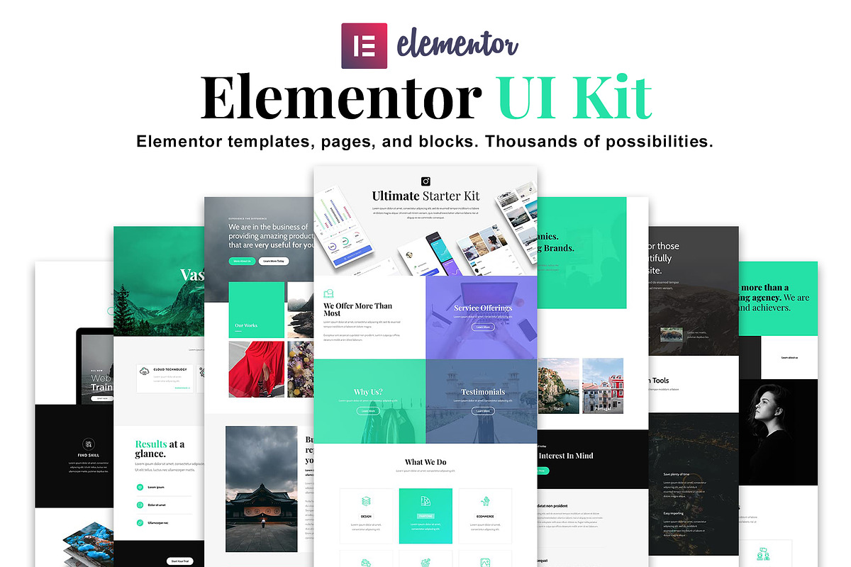 Elementor UI Kit, Templates, Blocks, an UI Kit Template by Elementor Market (Photo 1 of 5)