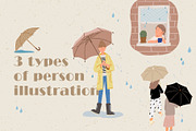 Rainy day and umbrella clip art, an Illustration by Studio Mei Design (Thumbnail 2 of 5)