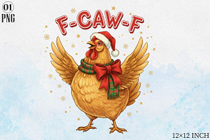 Quirky Santa Hat Chicken Illustratio, an Illustration by Libby Wishes