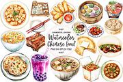 Watercolor Chinese Food Clipart, an Illustration by OK Design (Thumbnail 1 of 5)