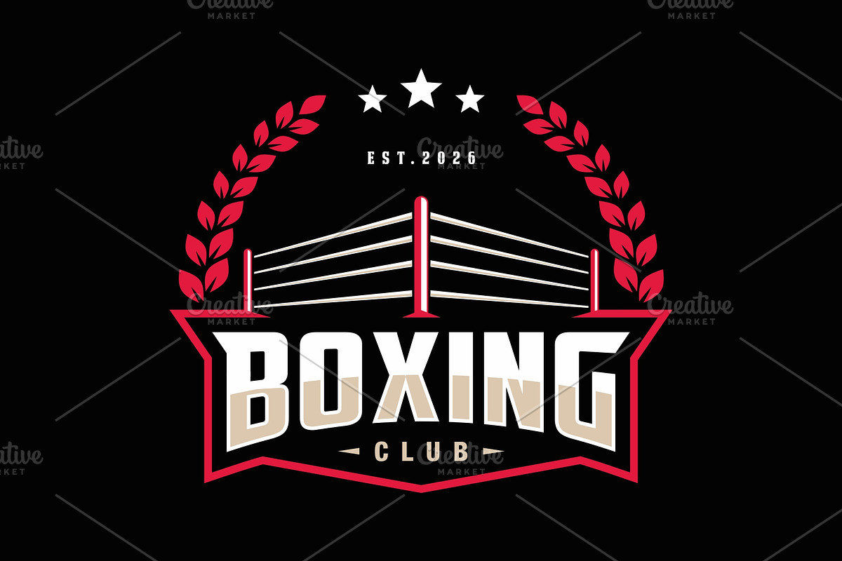 Boxing club sport logo design, a Branding & Logo Template by swarnstudio
