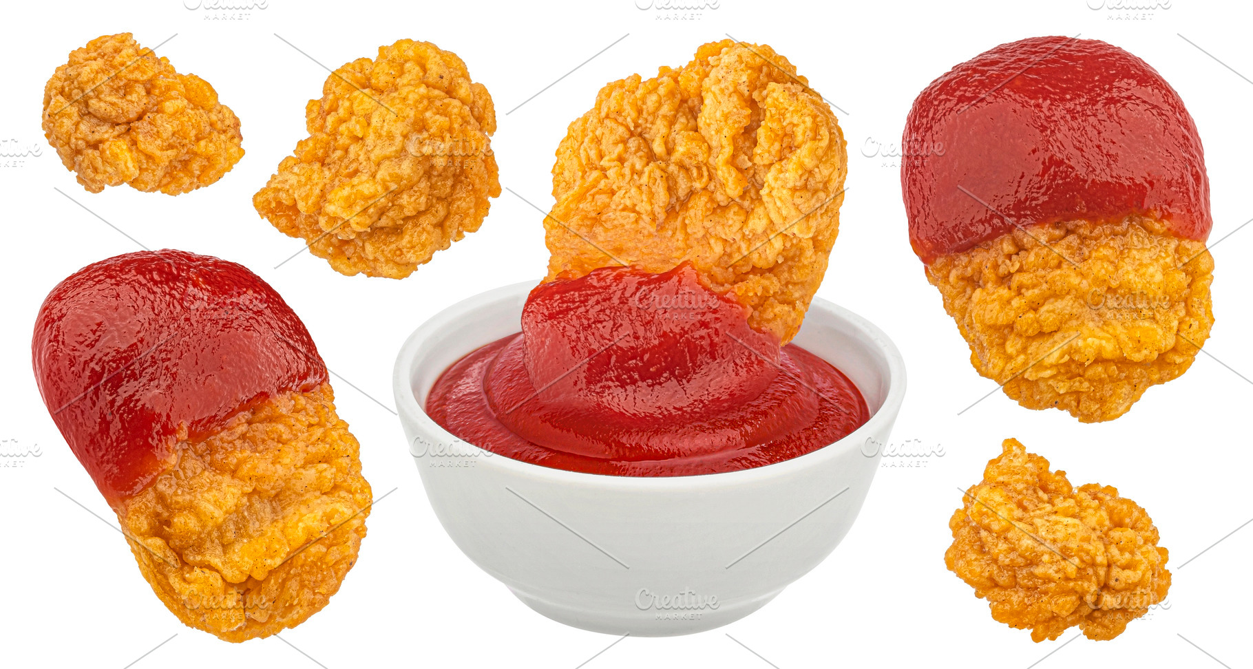 Chicken nuggets and ketchup dip, a Food & Drink Photo by Max Lashcheuski