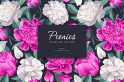 Peonies Seamless Pattern, a Pattern Graphic by MarynaPetrovska (Thumbnail 1 of 15)
